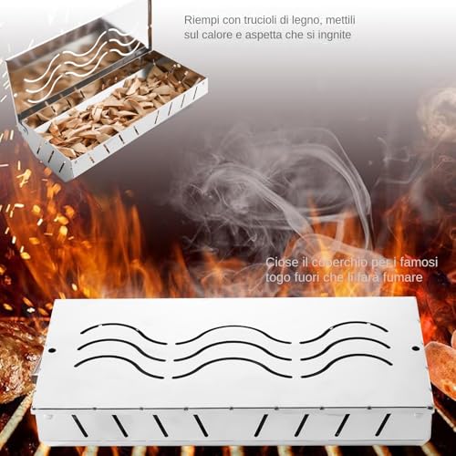 laxreheye Parque de fumadores de barbacoa, de fumadores para barbacoa, para fumar para barbacoas pesadas, para barbacoas de madera ahumada, accesorios para barbacoa, para el hogar, jardín, al - imagen 5