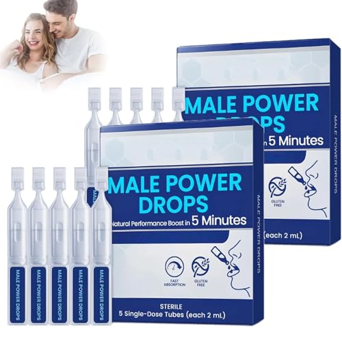 Caídas de energía masculinas, caída retardada para hombres duraderos, soporte instantáneo de energía y resistencia, resultados de acción rápida, mejora la vitalidad (2 Box)