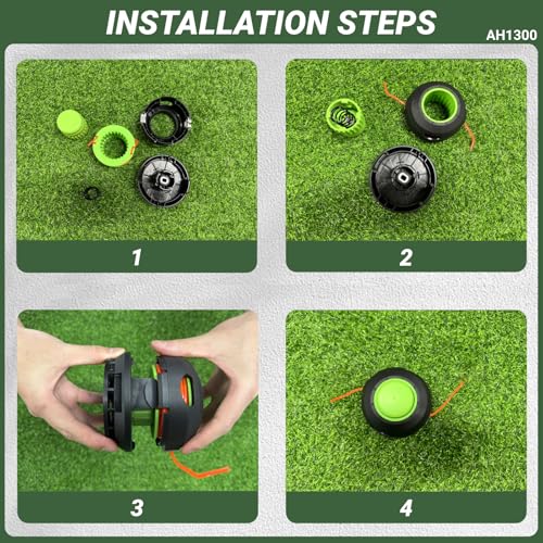 Image of AH1300 String Trimmer Replacement Spool Head Compatible with EGO Power+ 15 inch ST1500,ST1500F,ST1500-S,ST1500SF,ST1500XY String Trimmer Weed Eater,Assembly Bump Head Pre-Wound 17Ft 0.095 inch Line