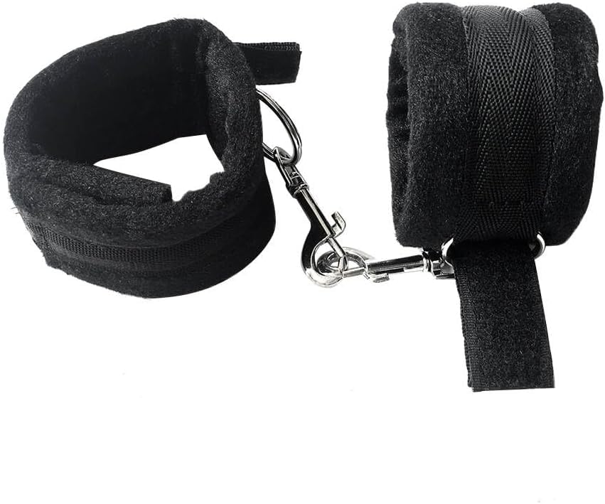 1 Set Amarres de Cama B-D-S-M Accesorios Ajustable Fáciles de Transportar Correa De Cabecera - Negro