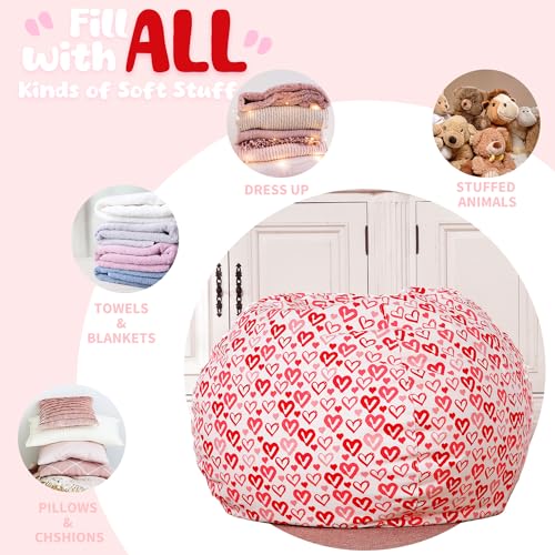 image for WEKAPO Stuffed Animal Storage Bean Bag Chair Cover for Kids | Stuffabl