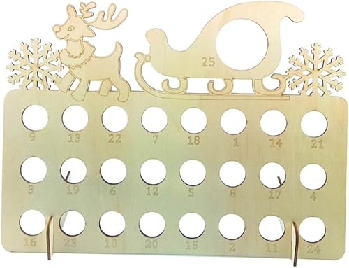 NOLITOY 1pc wooden plaque calendar Christmas DIY Advent christmas block calendar christmas desktop christmas calendar calender wooden advent
