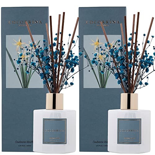 Cocorrina-Premium-Reed-Diffuser-Set-with-Preserved-Babys-Breath-Cotton-Stick-Cashmere-Vanilla-2-Packs-67oz-Scent-Fragrance-Oil-Diffuser-for-Bedroom-Bathroom-Home-Decor Cocorrina Premium Reed Diffuser Set with Preserved Babys Breath Cotton Stick Cashmere Vanilla 2 Packs 67oz Scent Fragrance Oil Diffuser for Bedroom Bathroom Home Decor