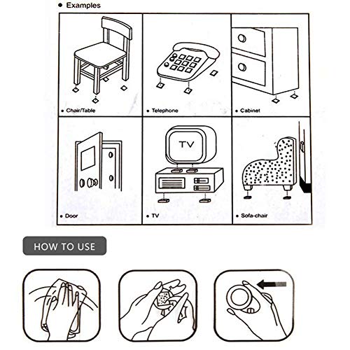 Image of CHUNZEXI Rubber Self Adhesive Square Felt Pads Non Skid Floor Protector Furniture Sofa Furniture Chair Balance Pad Noise Insulation Floor Bumper Color: Black - 48 Pcs