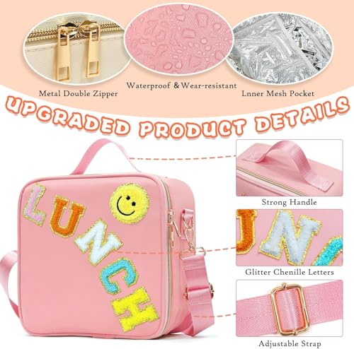 ZAKSTAR Insulated Lunch Bag for Kids and Women, Large Preppy Lunch Bag with Adjustable Shoulder Strap - Image 2