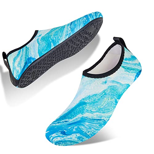 Water Shoes For Womens And Mens Summer Barefoot Shoes Quick Dry Aqua Socks For Beach Swim Yoga Exercise (Moonlight Marble, 38/39) #TOP4
