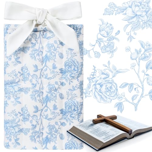 Housse de livre de la Bible matelassée Clabby hortensia avec poches et nœud élégant