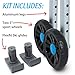 Walker Conversion Kit with 5-inch Wheeled Base and 8 Height Settings (Blue)