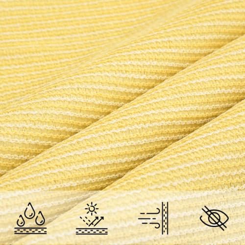 Voile d'ombrage triangulaire beige 3,6m en PEHD avec kit de fixation en acier - 5