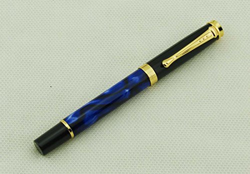 Lanxivi Jinhao 500 Rollerball Pen Flash Blue Pen With Pen Pouch Mediun Nib #TOP6