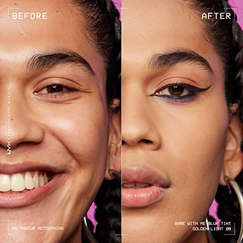 NYX Professional Makeup Fond de Teint Effet Flouté Bare With Me Blur Couvrance Moyenne Fini Naturel Niacinamide Matcha & Glycérine Hydratation Jusqu'A 12H Teinte : Golden 08 - vue 3