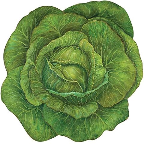 Hester and Cook Paper Placemats for Dining Table - Disposable Round Paper Placemats for St. Patricks Days - Cabbage 12 Sheets - American Made Cover