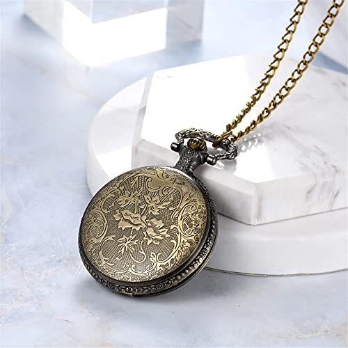 Reloj de bolsillo de mapa de Merodeador con mecanismo de cuarzo y cadena clásica de JewelryWe 3