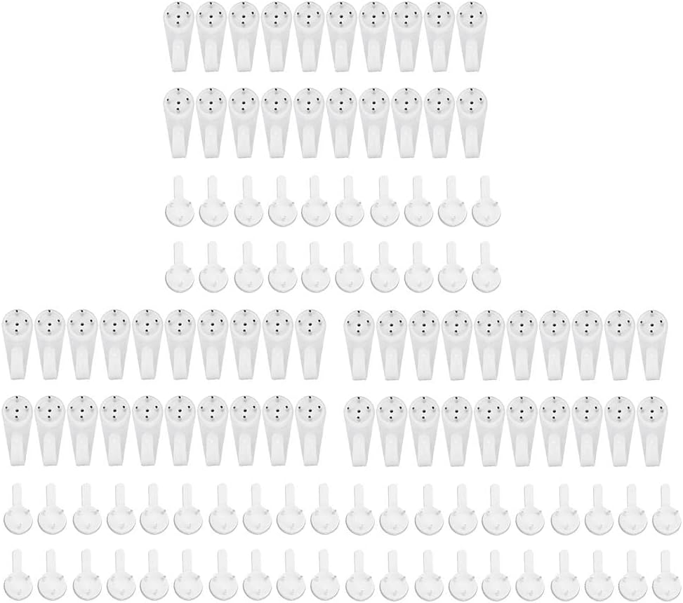 ILSMYSUTRA® 60 Pieces Poly Invisible Traceless Wall Mounted Photo Picture Frame Mirrors Hanging Nail Hook Hanger Heavy Duty for Concrete & Brick 30mm |Crafts | Home Arts & Crafts | Framing & Matting
