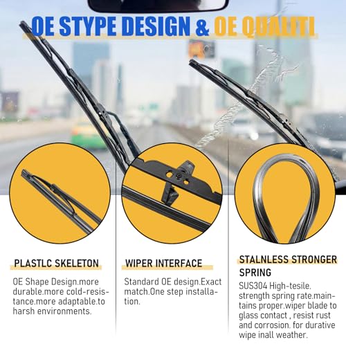 Image of BBTO 16 Pack Wiper Blades 20 Inch Silicone Windshield Wipers