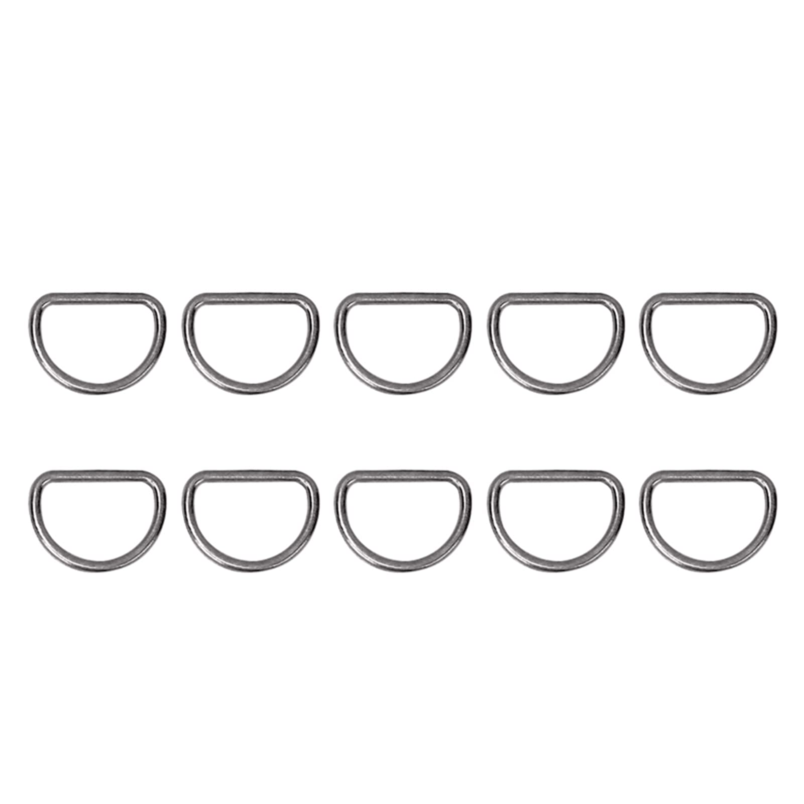 lvifloae 15mm 10pcs d Shaped Ring Adjusting Ring Alloy Multi Purpose Keychain d Ring Used for Luggage Waist Belts Webbing (Inner diameter 15mm gun color)