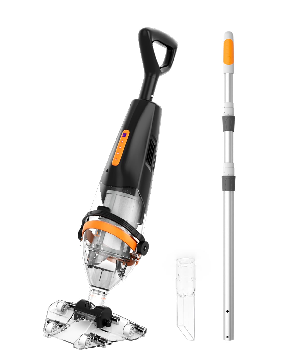 Aspirateur de Piscine sans Fil avec Télécommande sans Fil, Aspirateur Piscine Hors Sol 4200 L/H, 75 Min d'Autonomie, Bac Rigide, Longueur Maximale 235 cm, Adapté aux Piscines et Spas