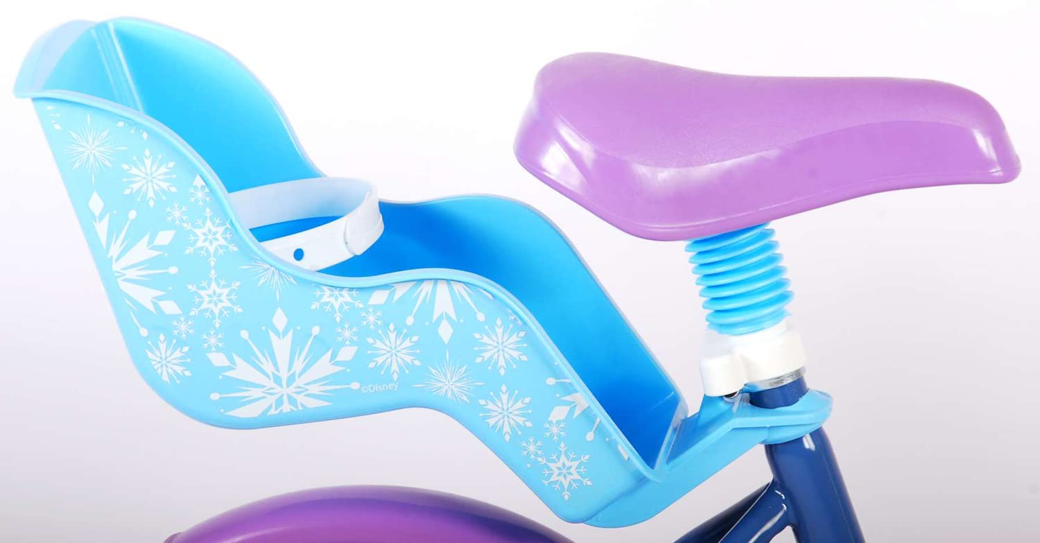 Disney, bici bambina di Frozen da 12 pollici con stabilizzatori laterali e porta bambole
