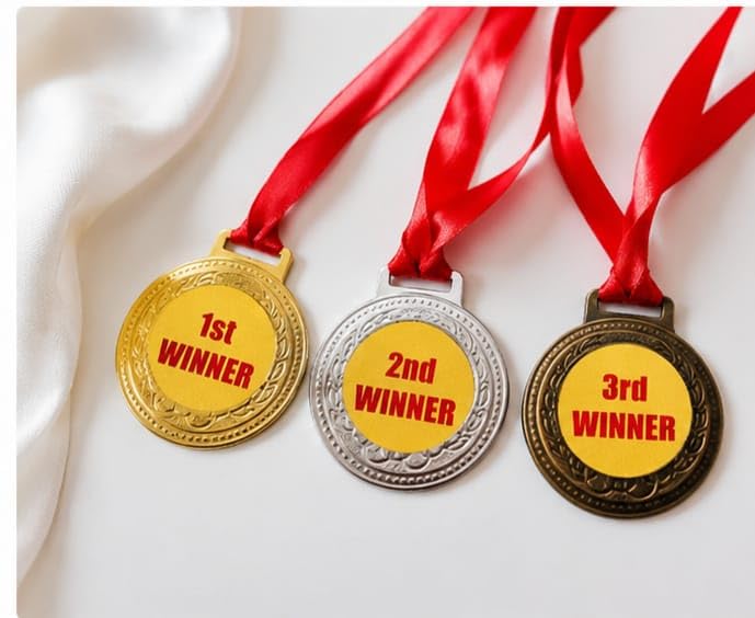 1st, 2nd, 3rd Designe Medals for Sport Copetetion Medals/Functions Medals/Throw Ball Medal/Cricket Medals/Volley Ball Medals (3 Medals with Ribbon)-image-36