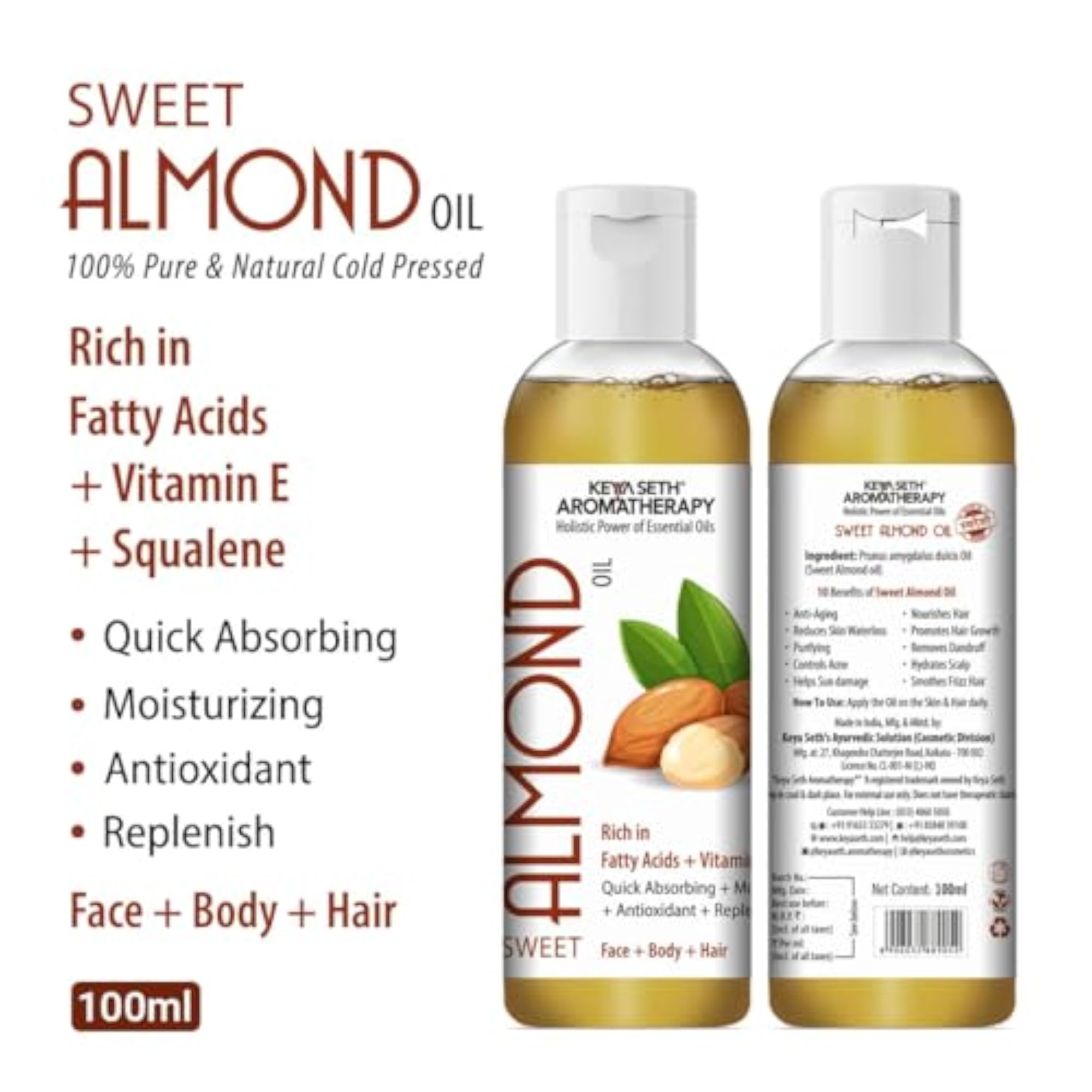 Sweet Almond Oil for Face, Body & Hair