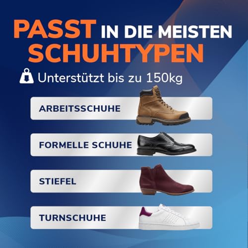 Dr. Scholl’s Advanced Schmerzfrei-Einlagen Herren Damen, robuste orthopädische Einlagen für Arbeits­schuhe & Stiefel, Plantarfasziitis & Fußgewölbestütze, stoßdämpfend, belastbar bis 150 kg, 38-39