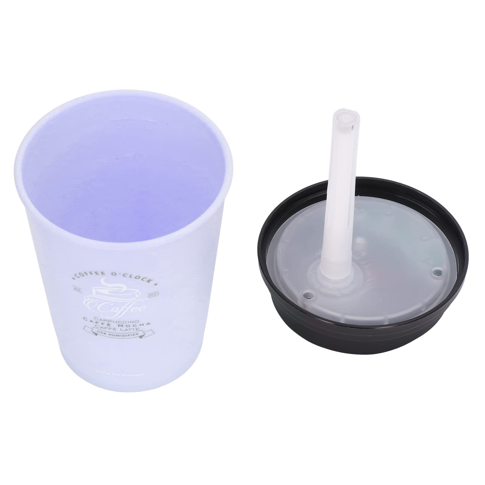 Mini humidificador portátil de 10.1 fl oz, taza de café USB, humidificador de escritorio de bajo ruido, humidificador ligero de ahorro de espacio para automóvil, dormitorio, oficina, viajes, hogar 4