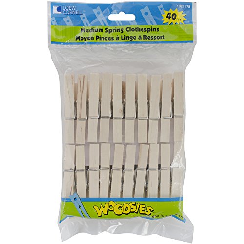 Loew-Cornell Simply Art Wood Medium Spring Clothespins, 40 ct.