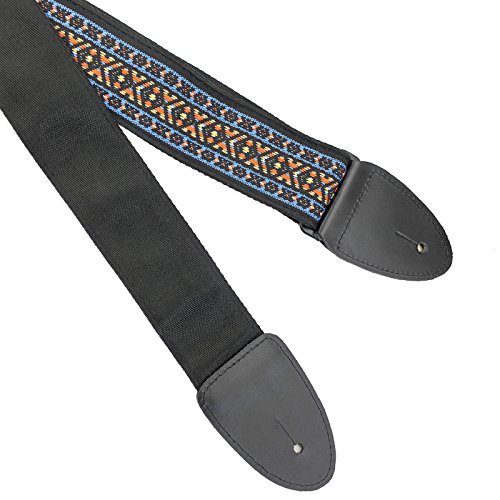 Walker & Williams H-18 Série vintage style 60 ‘s Hootenany Sangle Bleu et orange - Les Beatles, Paul McCartney, John Lennon, RIngo Starr, George Harrison Walker & Williams H-18 Série vintage style 60 's Hootenany Sangle Bleu et orange – Image 7