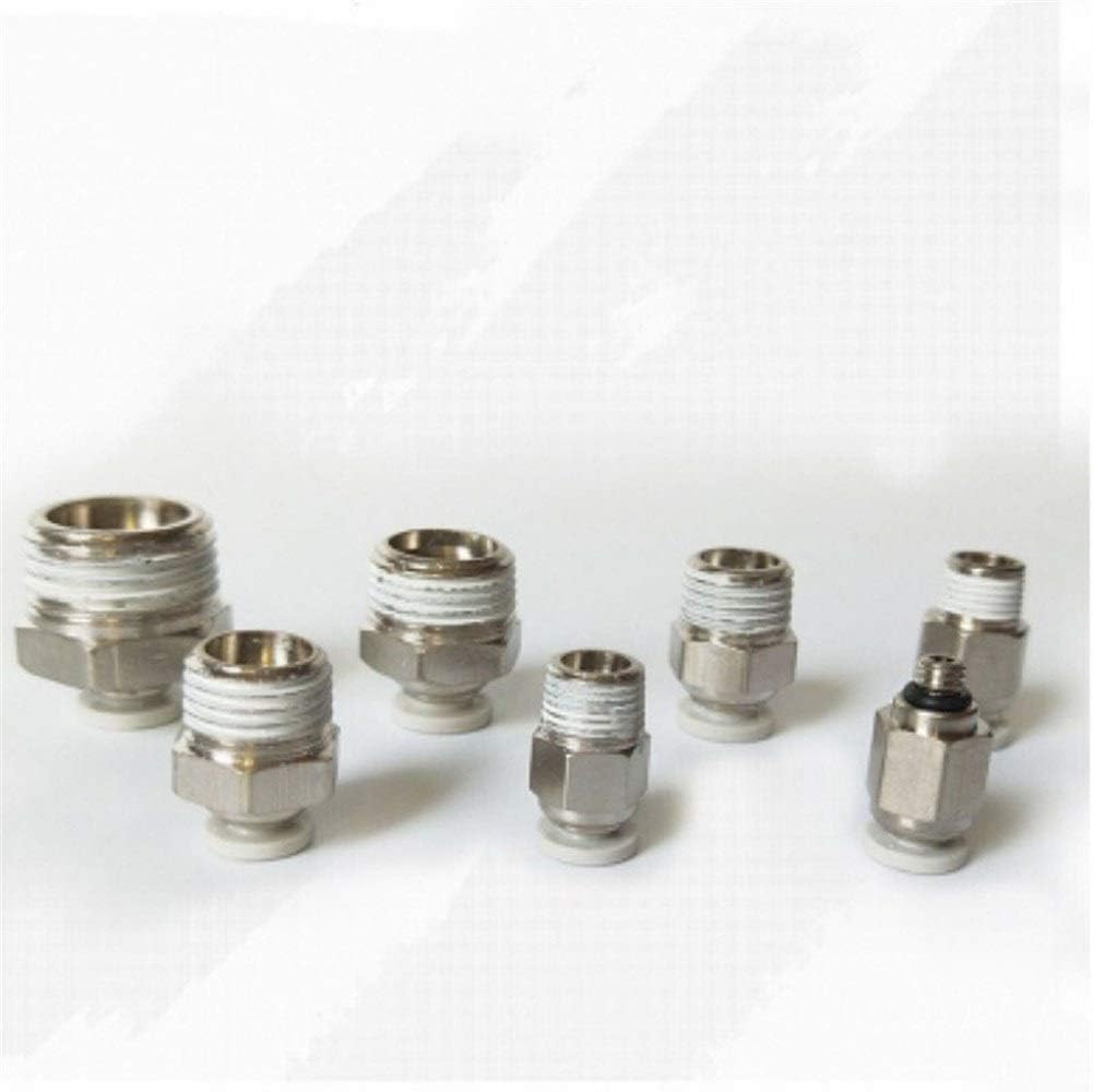 Pipe connector 10pcs Black 6-16mm OD Hose Tube M5 1/4" 1/8" 3/8" 1/2" Male Thread Push In Joint Air Gas Connector Quick Pneumatic Fittings (Color : 16mm OD Hose, Specification : 14)