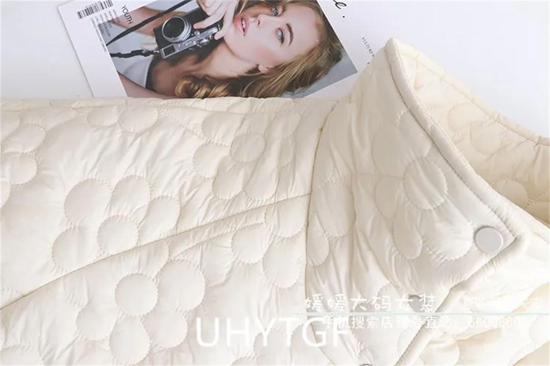Cappotto invernale da donna in cotone di grandi dimensioni con colletto rialzato abbottonatura soprabito con bottoni e capispalla trapuntatura floreale