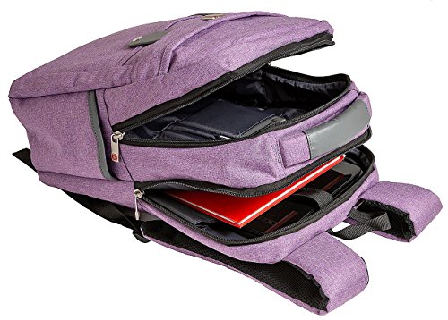 Mochila Social Escolar Esportiva Notebook Resistente Reforçada (Roxo)