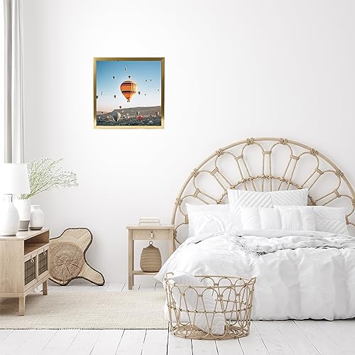 Image of JCJMY 13x13 Picture Frame Gold for Wall Hanging, Wall Mounting Horizontally or Vertically, 13 x 13 Square Wall Gallery Poster Photo Frame with Shatter Resistant Plexiglass, Gold
