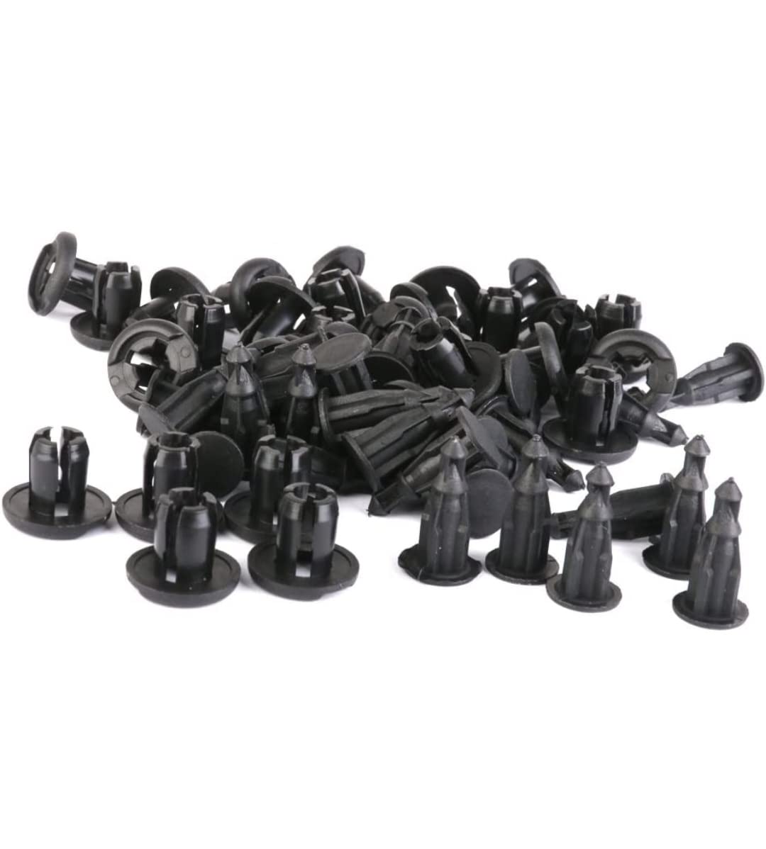 Auto-Ex 20pcs 8mm Hole Rivet Fastener Mud Flaps Bumper Fender Clips for Cars (Black)