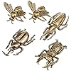 Baluue 5pcs brass insect statue vintage brass bee beetle figurines brass decor metal insect decoration gold insect figurines home decor for office garden desktop  urban country home decor