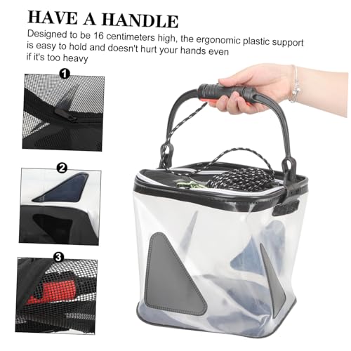 Seau pliable portable étanche avec rangement compact extérieur