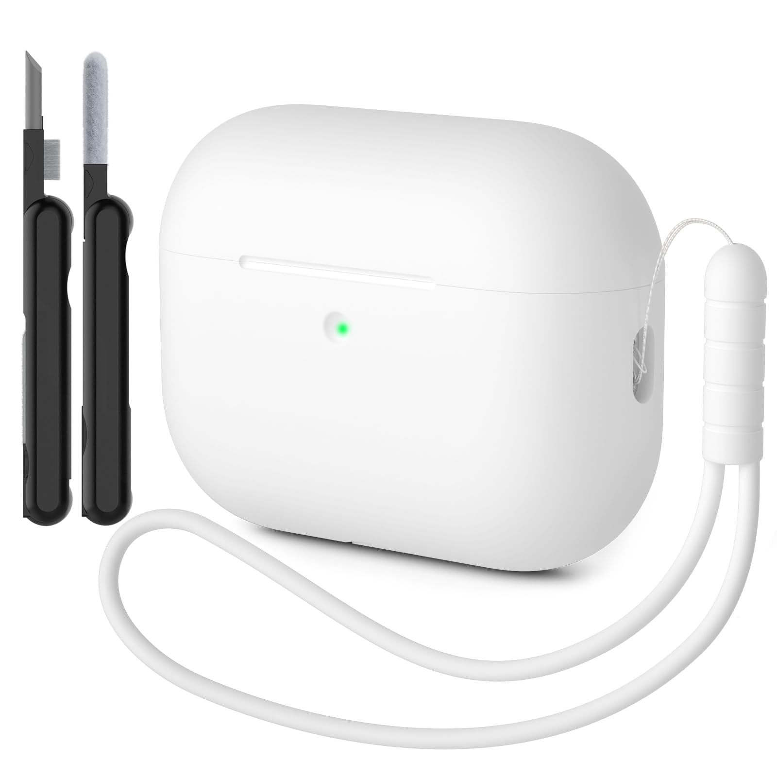 Funda para AirPods Pro 3 (2025) Case Cover, Anti-rasguños Fundas Protectora de Silicona Compatible con Airpods Pro 3.ª Generación con Kit de Limpieza e Lanyard de Silicona, Cloud Grey — view 38