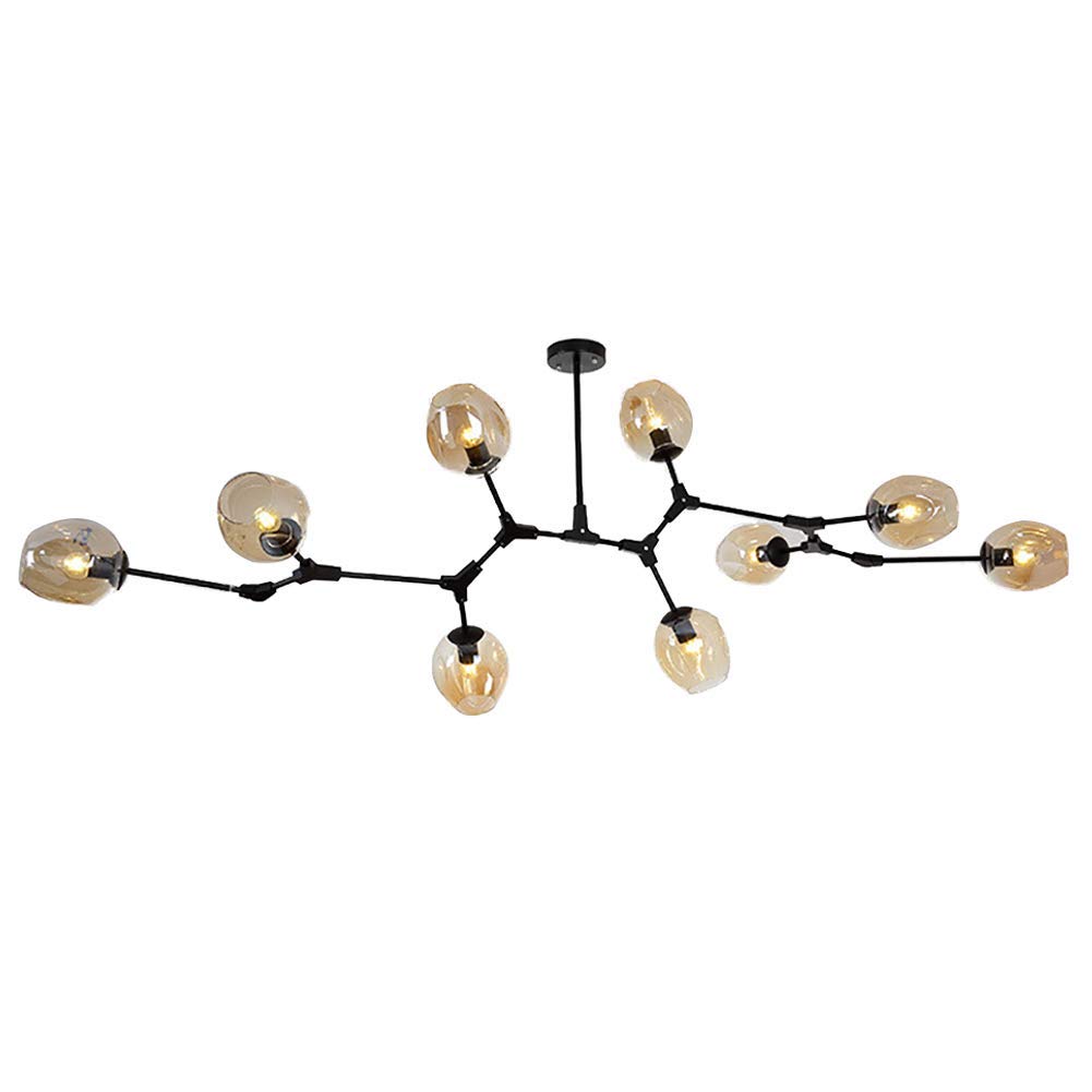 FZQSXAZU Chandeliers,Modern Industry Sputnik Chandelier，Modern 3S Gold Ceilingd Century Adjustable Hanging Fixture for Kitchen Living Room Bedroom/Amber./9S