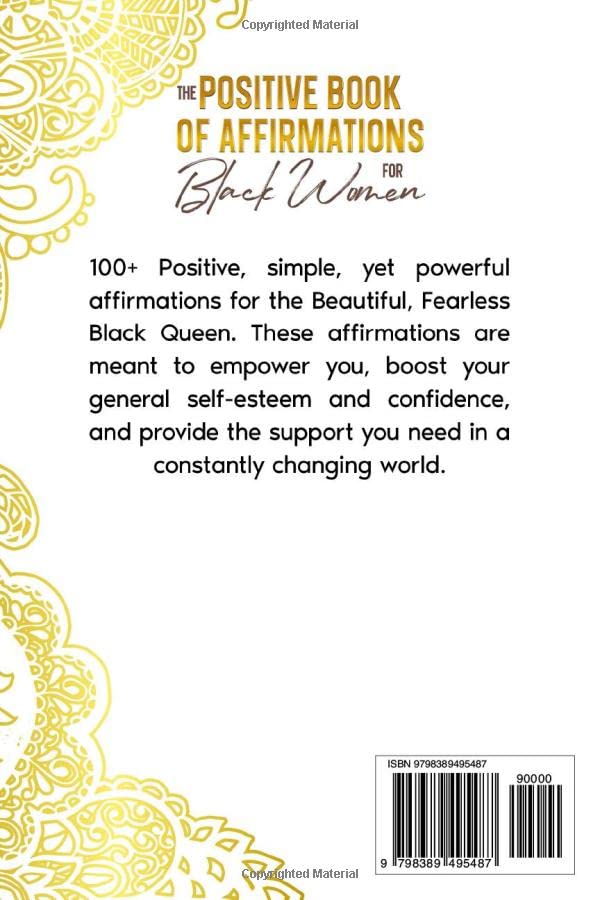 Vista 2 de The Positive Book of Affirmations for Black Women 100+ Daily Affirmation for Self Esteem and Confidence (Self-Care for Black Women)
