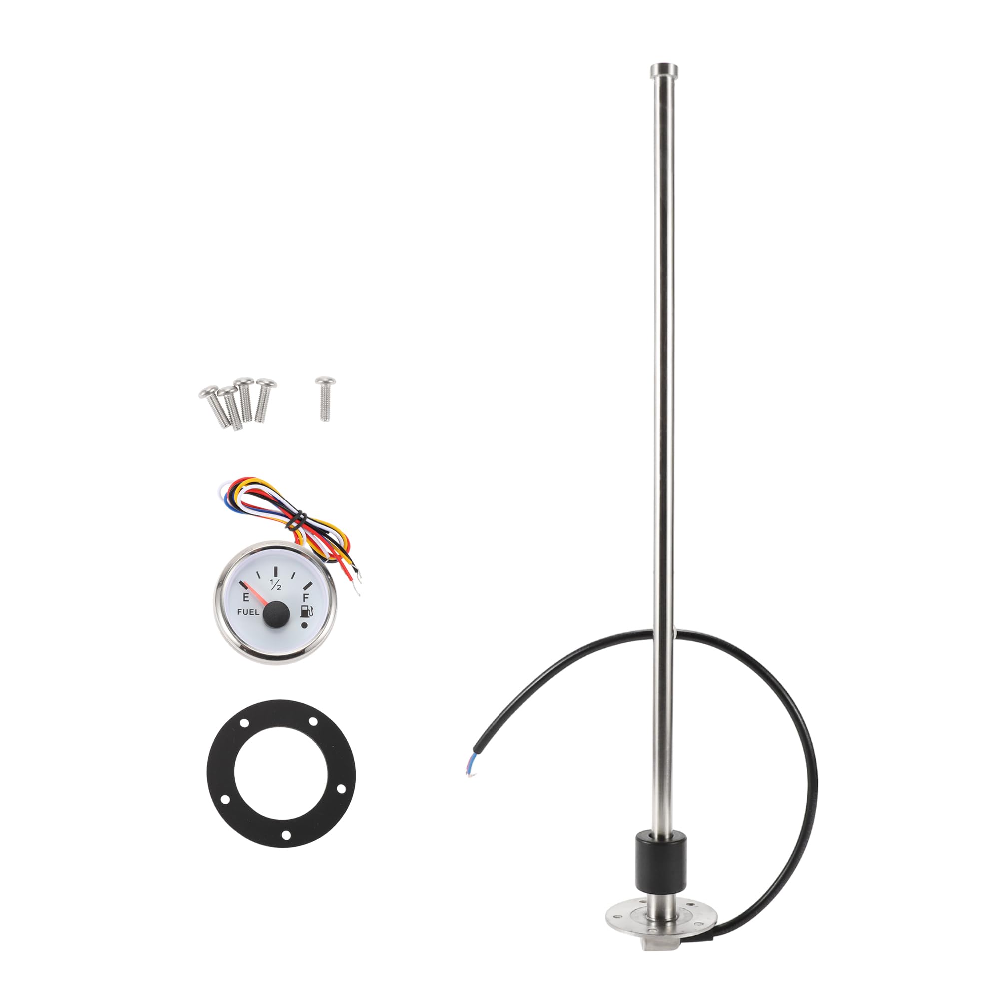 A ABSOPRO 560mm Fuel Sending Unit and Gauge Kit 22.1" Boat Fuel Tank Sending Unit Fuel Water Level Sensor and Fuel Gauge for Boat Car Truck RV