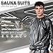 SMD35 Sauna Suit Plastic Sauna Suit Women Men, Weight Loss Exercise Slimming Gym Fitness Workout Anti-Rip Silver Sweat Suit, PVC Sweating Suit for Weight Loss Black L