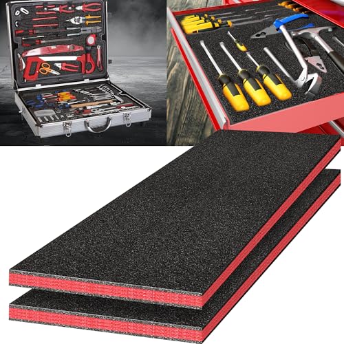 Extra Large Tool Box Foam Tool Organizer - 45x22x1in, 2PCS Customizable High Density Polyethylene Toolbox Foam Inserts for Toolbox Drawer and Storage Tool Shadow