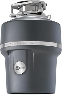 Garbage Disposal with Power Cord & Air Switch, Evolution Essential XTR, Quiet Series, 3/4 HP Continuous Feed, Gray