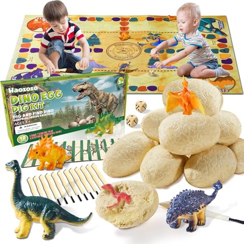 Haozozo Dinosaurios Juguetes Niños 3 4 5 6 7 8 9 10 años, Kit de Exploración para Niños Arqueología Juguete para Niños Regalo Niño 4-10 Años