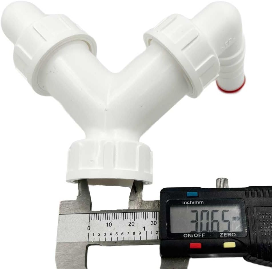 Double Dishwasher Elbow Inlets to G1 BSP (33mm Thread Diameter) Drain Waste Trap Connector