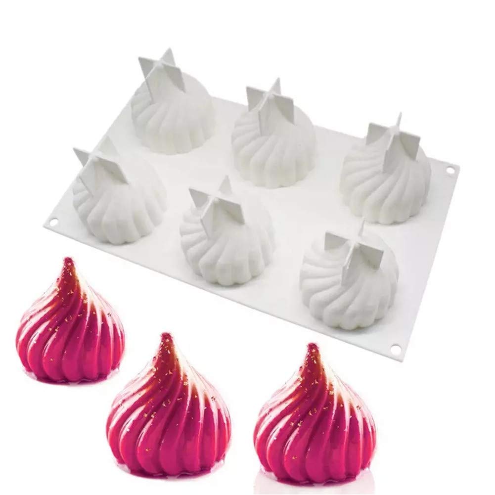 ZWJPJL 3D Slilcone Molds For Baking Ice Cream Mold Silicone Mousse Baking Cookie Mould Fondant Pastry Silicone Pudding Molds Nonstick