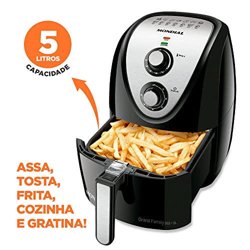 Fritadeira Sem Óleo Air Fryer 5L, Mondial, Preto/Inox, 1900W, 110V - AFN-50-BI 3 51eig7W7UsL