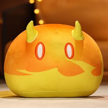 Haragami Slime Stuffed Body Pillow, Fluffy, Soft, Fire, Grass, Ice, Electric Rocks, Wind Water, Slime, Haragin Goods, Moe Goods, Cute Birthday Gift, Gift 17.7 inches 45 cm, Fire