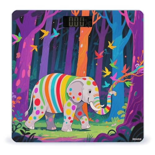 Báscula digital Colorful Forest Elephant para baño hasta 400 lb miniatura 1