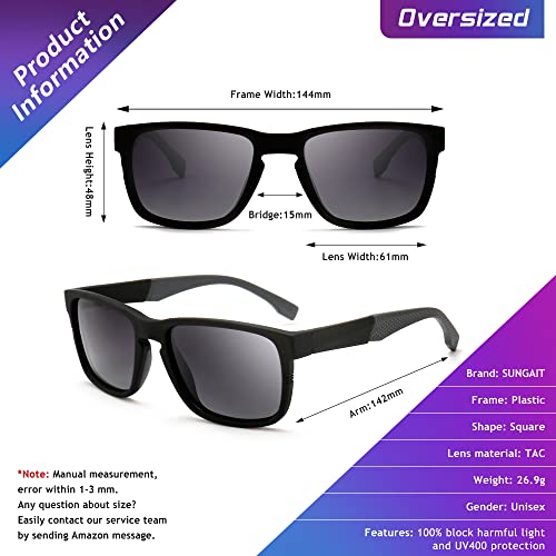 SUNGAIT Unisex Polarized Sunglasses Stylish Sun Glasses with Spring Hinges for Men & Women4