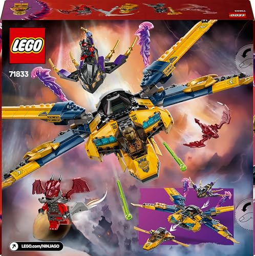 NINJAGO Jet Super Storm di Ras e Arin - Aereo Giocattolo da Costruire con Drone Staccabile, Capsula di Salvataggio e 3 Minifigure, Giochi per Bambini da 8 Anni da La Rivolta dei Draghi 71833 - Lego - Immagine 10